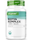 Biotin Komplex + Selen + Zink für Haut, Haare & Nägel - 365 Tabletten - Ohne unerwünschte Zusätze -Hochdosiert - Vegan