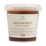 Earthbreath Buchweizen Rohhonig - 900g - Rein, Dunkel, Unerhitzt, Unpasteurisiert und Ungefiltert - Natürlicher Süßstoff zum Kochen, Kaffee, Saft, Getränke, Lebensmittel
