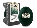 Erzgebirge PiepEi - Singende Eieruhr zum Mitkochen - Eierkocher für 3 Härtegrade - Gute Laune Geschenk mit Schwibbogen - Lustiges Kochei - Musik Eggtimer - Brainstream