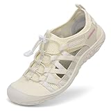 SAGUARO Trekking Sandalen Damen Outdoor Sport Sandalen Rutschfest Atmungsaktiv Geschlossene Wandersandalen Beige 41 EU