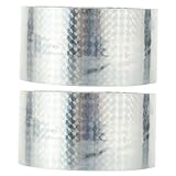 HOMSFOU 2 Rollen Reflektieren des Klebeband Prismenband Dekorationen multi Die reflective tape reflektorbänder klebeband bunt Klebebänder zum Verpacken DIY-Versorgung bopp Silver