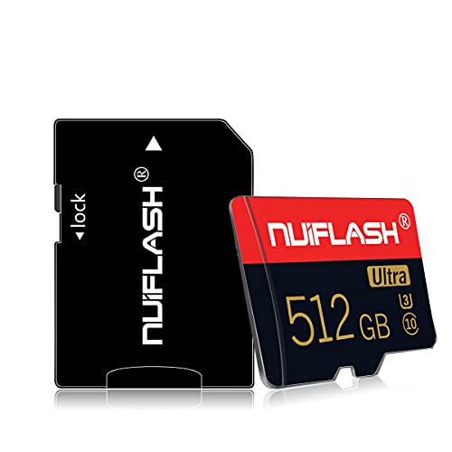 512GB Micro SD Speicherkarte mit SD Karte Adapter (Schnelle Geschwindigkeit Klasse 10) Microsd TF Memory Karte, SD Speicherkarte Card füR Kamera