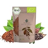 Kakaopulver 250 Gr BIO ohne Zusatzstoffe | Stark entöltes Kakao-Pulver ohne Zucker | Bio Kakaopulver | Backkakao ohne Zucker in nachhaltiger Aromaverpackung | Rohkakao