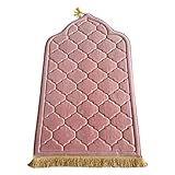 Virtcooy Gebetsteppich, 65 X 110 cm, Muslimischer Gebetsteppich, Rutschfester Flanell-Reise-Gebetsteppich Mit Quasten, Tragbarer Gebetsteppich, Ramadan-Geschenke Für Männer, Frauen, Kinder