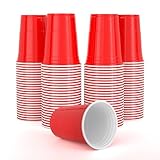 AOLUXLM Plastikbecher, Original American Red Cups 100 Stück Mehrweg Partybecher Set, Becher Plastik 473ml 16oz Getränkebecher für Party Geburtstag Hochzeit