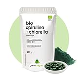 Bio Spirulina + Chlorella - 400 Tabletten 200g - 500mg pro Tablette - Plantensis und Vulgaris Algen - Hochdosiert - Presslinge - Kontrolliert biologischer Anbau (200 g, Spirulina + Chlorella)