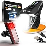 MIVELO Fahrradlichter Set LED I Fahrradlicht StVZO zugelassen - USB aufladbar & wasserdicht I Fahrrad Licht vorne & Fahrradllampe hinten I Fahrradbeleuchtung hell