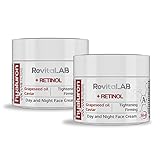 RevitaLAB Hyaluron Anti-Aging Tages- und Nachtcreme mit Retinol, Kaviar und roten Trauben, für Alter zwischen 50 und 65, 50 ml (Multipack)