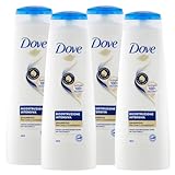 Dove Intensives Pflegendes Shampoo mit Fiber Actives Technologie für beschädigtes Haar im täglichen Gebrauch, 4 Flaschen à 225 ml