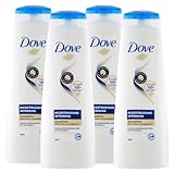 Dove Intensives Pflegendes Shampoo mit Fiber Actives Technologie für beschädigtes Haar im täglichen Gebrauch, 4 Flaschen à 225 ml