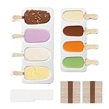 2 Sätze weiß eisformen eis am stiel，eisformen silikon，，silikon eisformen mit stiel，eis am stiel formen，kuchen am stiel backform