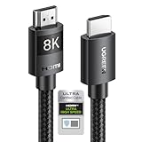 UGREEN HDMI 2.1 Kabel 10K 8K 60Hz 4K 120Hz 144Hz HDMI 8K Kabel 48Gbit/s High Speed Ethernet Ultra HD eARC HDR 10+ HDCP Dolby Vision VRR kompatibel mit TV/PS5/PS4/ Xbox-Serie X/Monitor (2M)