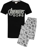 Die Avengers Mens Pyjamas Logo Marvel Lounge Hosen & T-Shirt Set XL