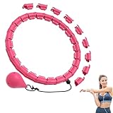 1 Stück Hula Hoop Mit Gewicht Kugel, Smart Hula Hoop Leise mit 24 Knoten 360 Grad Auto-Spinning Ballmassage für Fitnessgerät zur Sportgeräte Hulahoopreifen für Kinder Anfänger Gymnastik