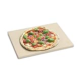 BURNHARD Pizzastein für Backofen, Gasgrill & Holzkohlegrill aus Cordierit für Brot, Flammkuchen & Pizza, rechteckig - 38 x 30 x 1.5 cm