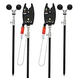 NGT Karpfenangeln 4 x schwarz 30-50cm Banksticks + 2 x Biss Alarm & Rutenauflage Gerät