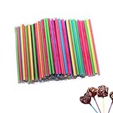 Cake Pop Stiele (50 Stück), Lollipop Sticks Bastelstäbe Rattanstäbchen für Heimwerker, Makramee Zubehör für Süßigkeiten Gebäcke Kekse Bonbons, Rattan-Öl-Diffusor, 100 * 3.5mm