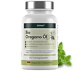 EXVital® Bio Oregano Öl, 60 vegane Flüssigkapseln, 100mg wildes Berg Oregano Öl & 400mg Bio Oliven Öl aus Griechenland, 80% Carvacrol, Ohne Zusätze & Laborgeprüft