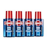 Alpecin Coffein-Liquid - 4 x 200 ml - Haarwasser zur Vorbeugung von erblich bedingtem Haarausfall bei Männern – zur Stärkung der Haarwurzel