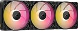 CORSAIR iCUE LINK RX120 MAX RGB 120mm PWM Dicker Lüfters mit iCUE LINK System Hub – Hochstatischer Druck – Magnetisches Kuppellager – Dreierpack – Schwarz