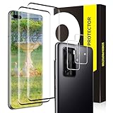 VSEER 2+2 Stück Schutzfolie für Panzerglas für Huawei P40 Pro 5G, Ohne Luftblasen Anti-Öl Anti-Schmutz P40 Pro 5G Schutzglas, 3D Gebogen Full Screen Huawei P40 Pro Displayschutzfolie mit Kameraschutz