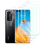 FWang Displayschutzfolie kompatibel mit Huawei P40 Pro,Fingerabdruck-Unterstützung,kratzfest,blasenfrei,HD,3 TPU Folie und 2 Kamera Temperglas