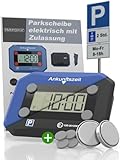 Tarpofix® Elektronische Parkscheibe mit Zulassung nach StVO | Parkuhr elektronisch mit Zulassung | Parkscheibe elektrisch mit Zulassung | Automatische & Digitale Parkscheibe mit Batterie | Auto Gadget