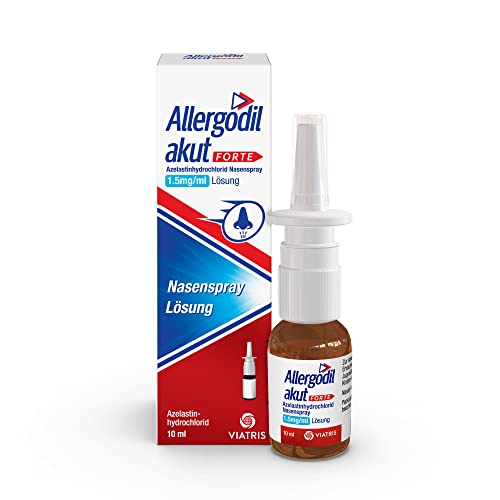 Allergodil akut FORTE Nasenspray: Azelastin Spray gegen Heuschnupfen & nicht-saisonale allergische Rhinitis, 1,5 mg/1 ml Lösung, 10 ml