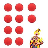 Clownnase, Clown-Nase, Clownsnasen Rot, Schwamm-Clownnasen, Rote Nase Schaumstoff Nase, Rote Clown Nasen, Clowns Gekleidete Schwammbälle, Für Zubehör Party Kleid, 10 Stücke
