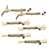 Cat Chew Stick, 6pcs Kitten Tething Stick, Portable Catnip Sticks, Interactive Cat Tething Stick, Natural Cat Nips, Cat Tething Chew Sticks for Indoor Cats, Relieving Cat Anxity, Cats Dntal Care