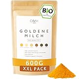 Bio Goldene Milch 600g I Kurkuma Ashwagandha Ingwer Triphala Ceylon Zimt Pfeffer Pulver Golden Milk Ayurveda Fertigmischung