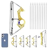TIETHEKNOT 14.5cm/14.7cm/18.3cm Bogenschießen Compound Pfeil und Bogen Set RH/LH für Hobby Praxis Entertainment Display Outdoor Fun - Golden Edition (14.5cm - Blue Gold Hollow Ring Bow)