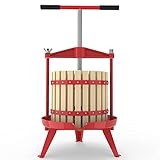12L Obstpresse Apfelpresse Fruchtpresse mit T-Griff für Selbst Gemachten Natürlichen Saft, Traube, Beere, Apfel, Fruchtpresse Weinpresse (Holz)