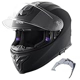 VEVOR Motorradhelm, Integralhelm, Smart Street ABS & High Density Helm mit Bluetooth-Kommunikation & Wechselglas, ECE-geprüfter bequemer Motocross-Helm, passend für Jugendliche & Erwachsene