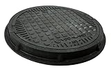 Megaa store Schachtabdeckung Kanaldeckel Schachtdeckel DN600 KL.A15 Gully Brunnendeckel Kontrollschacht (Schwarz)