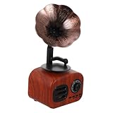 SWOOMEY Retro Lautsprecher Im Grammophon Design Musikbox Mit Holzmaserung Technologie Eleganter Look Hochwertige