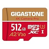 [5 Jahre kostenlose Datenwiederherstellung] Gigastone 4K Kamera Pro 512GB MicroSDXC Speicherkarte und SD-Adapter, Kompatibel mit GoPro Drohne Switch, schwindigkeit 100 MB/s, A2 U3 V30 Micro SD Karte