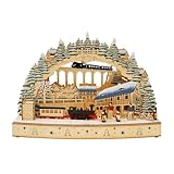 HTI living LED Schwibbogen Eisenbahn Viadukt Lichterbogen Weihnachtsdeko batteriebetrieben