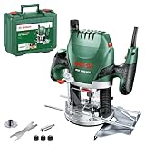 Bosch Accessories Bosch Oberfräse POF 1400 ACE (1400 W; für Holzbearbeitung; 3x Spannzange; Fräser; Parallelanschlag; Absaugadapter; im Koffer), Testnote: Testsieger (Magazin: selbst ist der Mann)