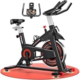 Advamsoler Heimtrainer Fahrrad, Indoor Fitnessbike mit LCD-Monitor, Tablet-Halterung und bequemem Sitzkissen, Ergometer Hometrainer Fahrrad Cardio Training Spinning Bike 140 kg Belastbar