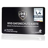 MakakaOnTheRun RFID Blocker Karte (3fach geprüft: DEKRA + EMV + HF-Labor) 360° Schutzkarte für Geldbörse - NFC Blocker Karte - Schutzkarte gegen Datenklau - RFID Blocker Card