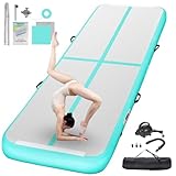 FBSPORT Airtrack Matte, 10cm Hoch Verdicken 3M Tumbling Matte,Gymnastikmatte mit Luftpumpe,Trainingsmatte mit Tragetasche,Turnmatte für Zuhause, Outdoor,Yoga