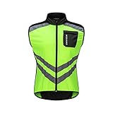 Fahrradweste Herren Winddicht Ärmellos Mountainbike Reflektierend Weste Funktions Laufweste Leichte Wind Radweste Windabweisend Windweste Reißverschluss Windjacke