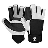 FitsT4 Sports Segelhandschuhe mit ¾-Finger und Idealem Griff für Segeln, Yacht, Segelsport, Paddeln, Kajak, Angeln, Fischen, Dinghy, Schlauchboot, Wassersport mit Booten