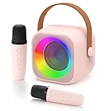 Jeefu Karaoke Maschine Kinder mit 2 Mikrofonen, Spielzeug für 3-12 Jahre alte Mädchen Geschenke, Mini Kinder Karaoke Mikrofon Maschine Spielzeug, Geschenke für 5 6 7 8 9 10 11 Jahre Teens Mädchen