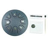 Stahlzungentrommel, 11,4 cm, 8 Noten, Handpan-Trommel, Schlaginstrument, Musik, Tamburin, Trommel mit Schlägeln für Erwachsene