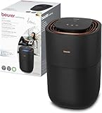Beurer LB 300 Plus Luftbefeuchter mit energieeffizienter Kaltverdunstungstechnologie, farbiger Luftfeuchtigkeitsindikator, hygienische Filtertrocknungsfunktion, für Räume bis ca. 45m²