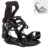 Airtracks Snowboardbindung Master Pro FASTEC™ System - Snowboard Bindung - Schwarz - Größen M L XL (L - schwarz (41-45))