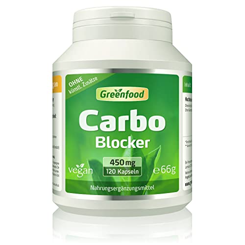 Carbo Blocker, 450 mg, hochdosiert (White Kidney Extrakt, 10:1), 120 Kapseln - reich an natürlichem Phaseolin. OHNE künstliche Zusätze. Ohne Gentechnik. Vegan.
