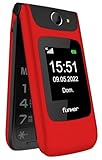 Funker Seniorenhandy 4G mit Klappdeckel C200 Comfort, große Tasten, einfache Bedienung, SOS-Taste, USB-C, Farbe Rot